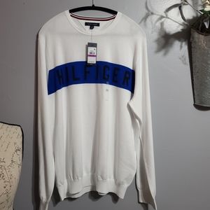 NWT Tommy Hilfiger White & Blue Sweater Size XXL